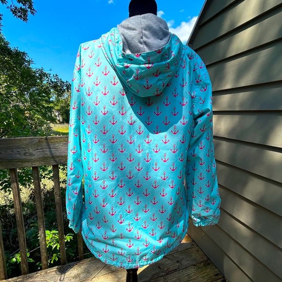 Hooded Charles River Chatham Anorak - Anchor Print - M - Picture 3 of 17
